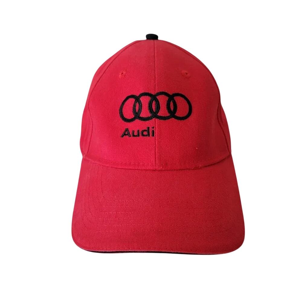 Pacific Headwear Audi Red Baseball Cap Black Embroidered Logo Unisex Cotton